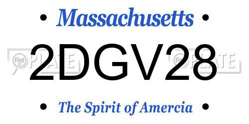2DGV28 Massachusetts License Plate