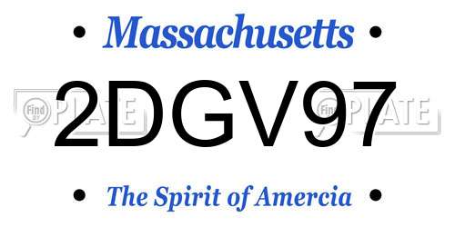 2DGV97 Massachusetts License Plate