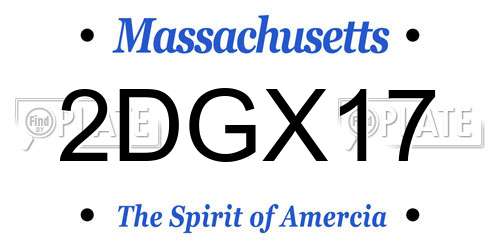 2DGX17 Massachusetts License Plate