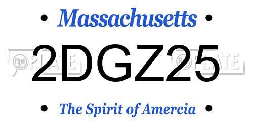 2DGZ25 Massachusetts License Plate
