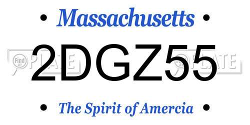 2DGZ55 Massachusetts License Plate