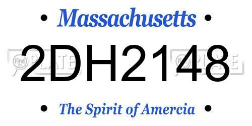 2DH2148 Massachusetts License Plate