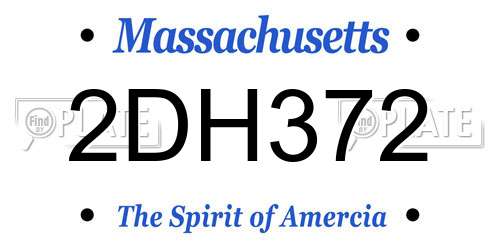 2DH372 Massachusetts License Plate