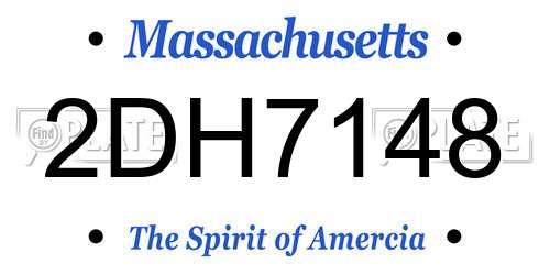 2DH7148 Massachusetts License Plate