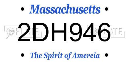 2DH946 Massachusetts License Plate