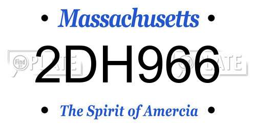 2DH966 Massachusetts License Plate