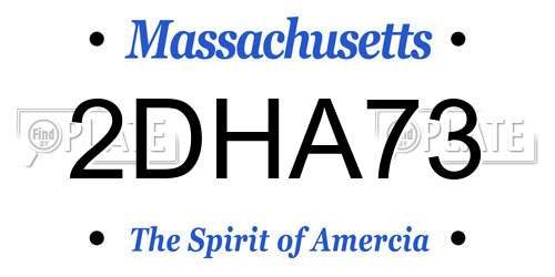 2DHA73 Massachusetts License Plate
