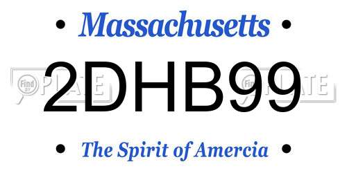 2DHB99 Massachusetts License Plate