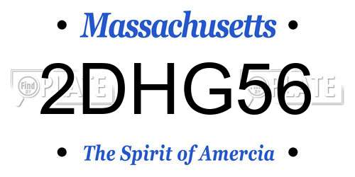 2DHG56 Massachusetts License Plate