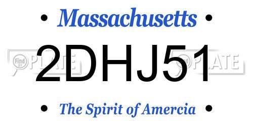 2DHJ51 Massachusetts License Plate
