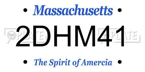 2DHM41 Massachusetts License Plate