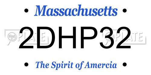 2DHP32 Massachusetts License Plate