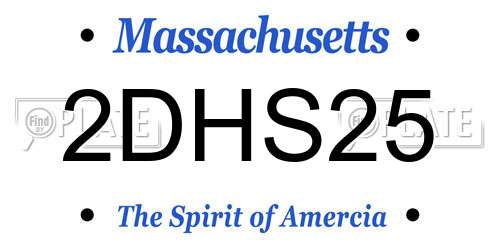 2DHS25 Massachusetts License Plate