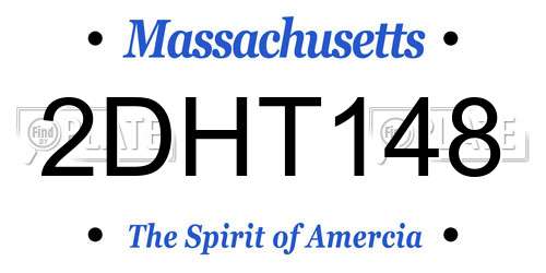 2DHT148 Massachusetts License Plate