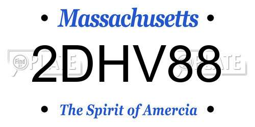 2DHV88 Massachusetts License Plate