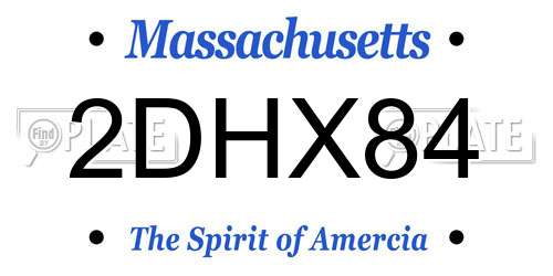 2DHX84 Massachusetts License Plate