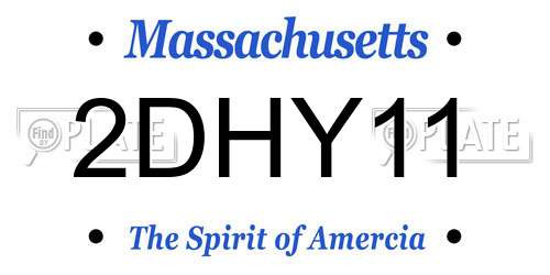 2DHY11 Massachusetts License Plate