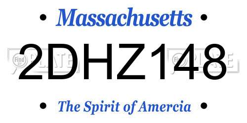 2DHZ148 Massachusetts License Plate