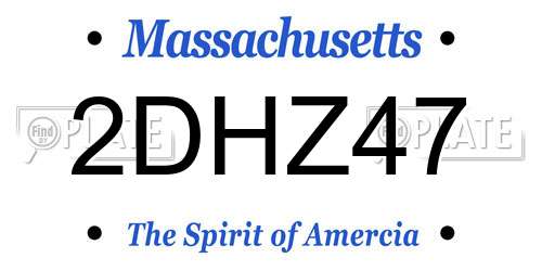 2DHZ47 Massachusetts License Plate