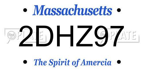 2DHZ97 Massachusetts License Plate