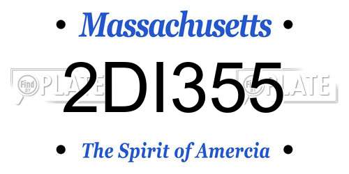 2DI355 Massachusetts License Plate