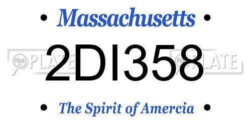 2DI358 Massachusetts License Plate