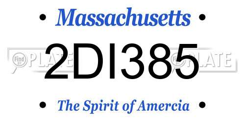 2DI385 Massachusetts License Plate
