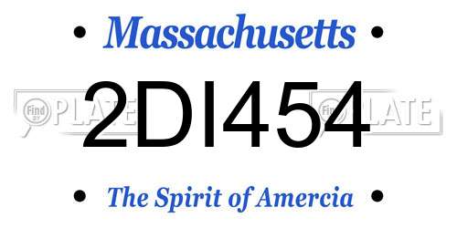 2DI454 Massachusetts License Plate