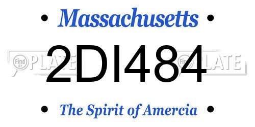 2DI484 Massachusetts License Plate