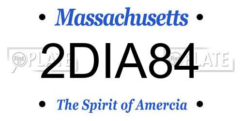 2DIA84 Massachusetts License Plate