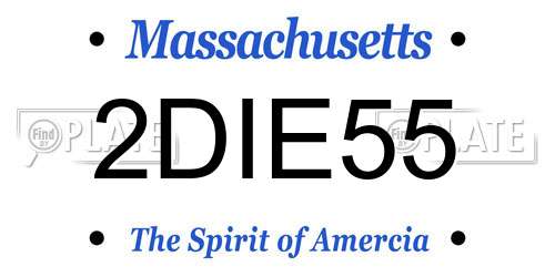 2DIE55 Massachusetts License Plate