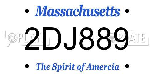 2DJ889 Massachusetts License Plate