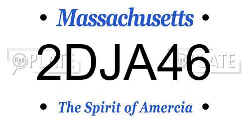 2DJA46 Massachusetts License Plate