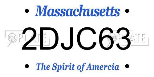 2DJC63 Massachusetts License Plate