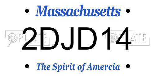 2DJD14 Massachusetts License Plate