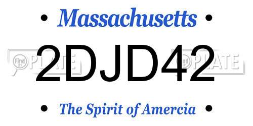 2DJD42 Massachusetts License Plate