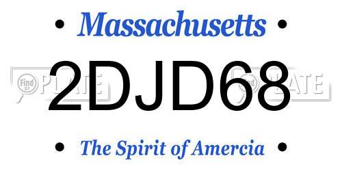 2DJD68 Massachusetts License Plate