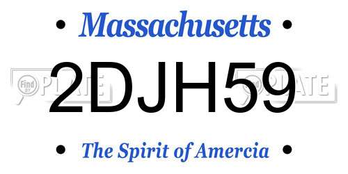2DJH59 Massachusetts License Plate