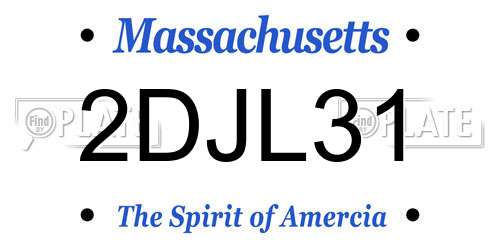 2DJL31 Massachusetts License Plate
