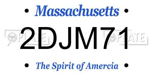 2DJM71 Massachusetts License Plate