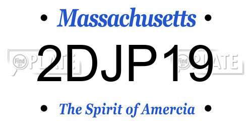 2DJP19 Massachusetts License Plate