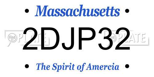 2DJP32 Massachusetts License Plate