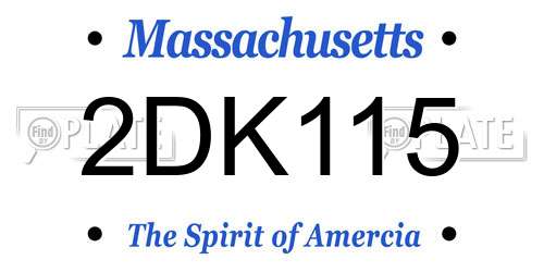 2DK115 Massachusetts License Plate