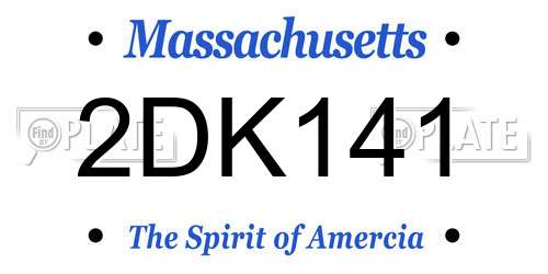 2DK141 Massachusetts License Plate