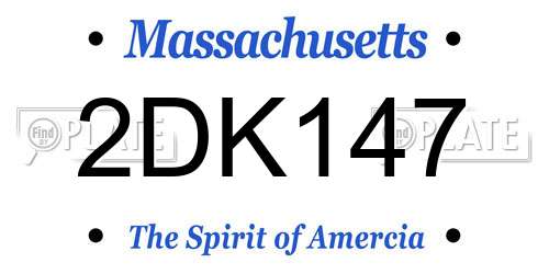 2DK147 Massachusetts License Plate