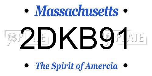 2DKB91 Massachusetts License Plate