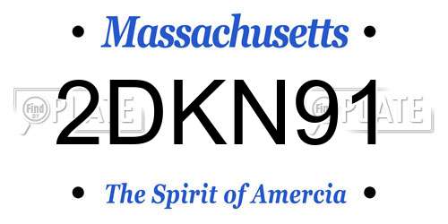 2DKN91 Massachusetts License Plate