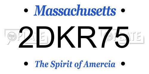 2DKR75 Massachusetts License Plate