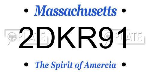 2DKR91 Massachusetts License Plate