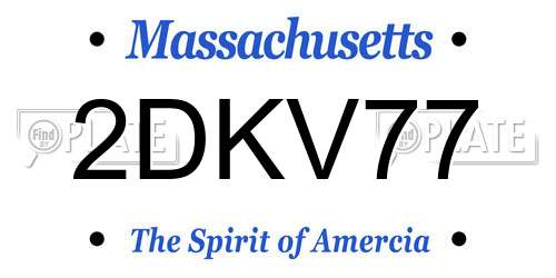 2DKV77 Massachusetts License Plate